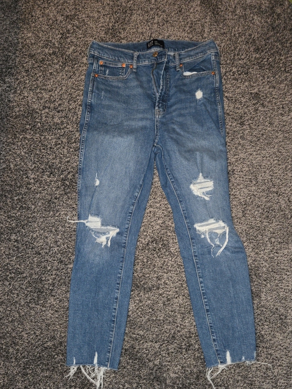 GAP Women’s High Rise Vintage Slim Ripped Skinny Jeans